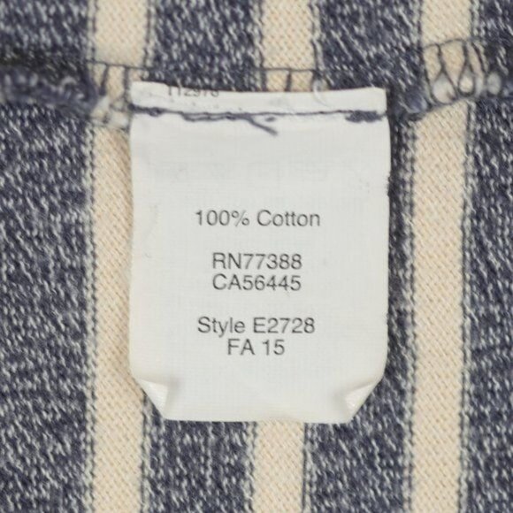 Madewell Chart Women's Large Blue Cream Stripe Scoop Neck 3/4 Sleeve Knit Blouse - Picture 7 of 8